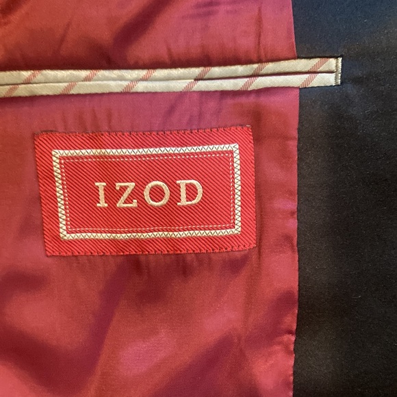 Izod Tuxedo Blazer Macy's Men's Store Black Double Button Notched Collar - Picture 4 of 5